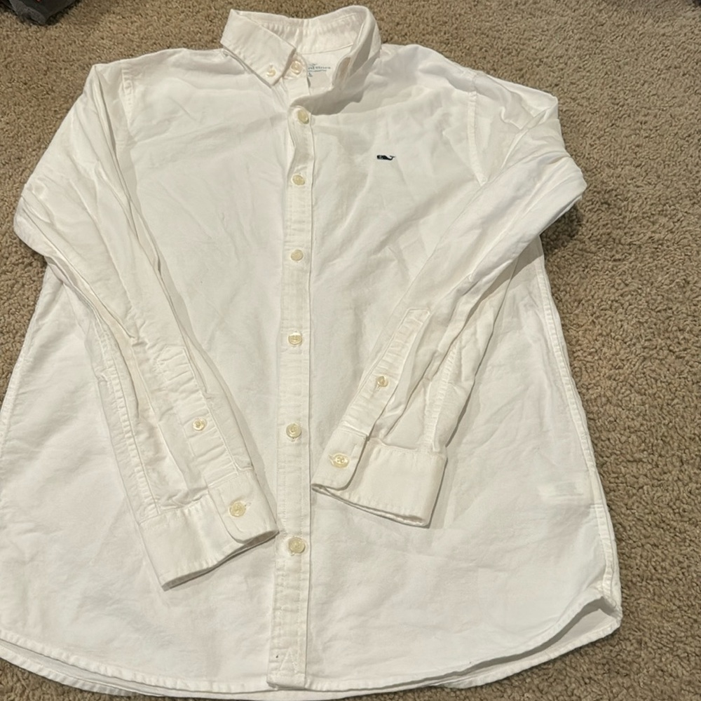 Vineyard Vines Size L/16 White button down dress shirt